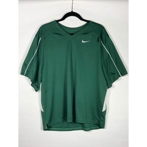 Men’s Dark Green Nike Dri-Fit V-Neck Shirt